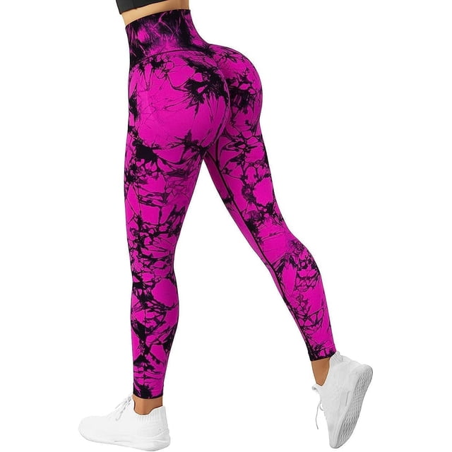 Rose rosee Mujeres Scrunch Butt Lifting Push Up Seamless Floral Leggings Botín Talle Alto Entrenamiento Yoga Pantalones