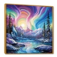 thumbnail image 2 of Designart "Liquid Art With Aurora Borealis Charm II" Aurora Borealis Floater Framed Wall Art Prints, 2 of 5