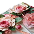 thumbnail image 5 of LVRLVR 4pcs Pink Rose Floral Fabric Shower Curtain Rug Set - Bohemian Flower Bath Mat Bathroom Decoration,Pink, 70.8" × 70.8", 5 of 9