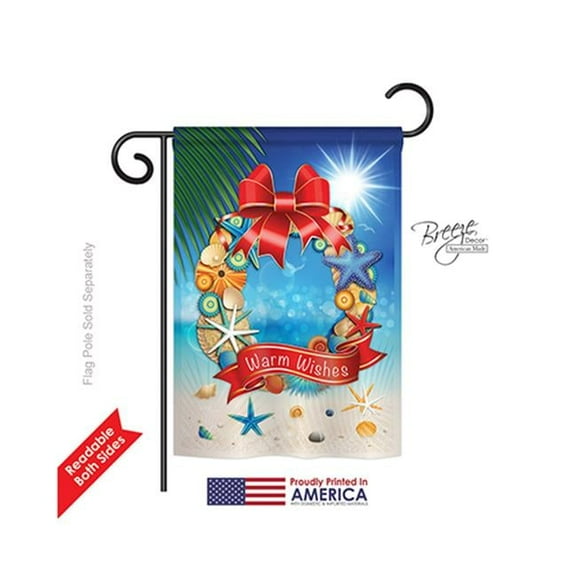 Breeze Decor 56062 Summer Summer Wreath 2-Sided Impression Garden Flag - 13 x 18.5 in.