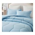 thumbnail image 3 of saney Chambray Blue Comforter Set Oversized King Size 3-Piece Fluffy Soft Lightweight Bedding Honeycomb Geometric Stone-Washed Microfiber Comforter Set for All Season, 3 of 8