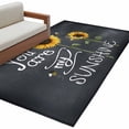 thumbnail image 2 of Rectangle Area Rug 3x5ft,You Are My Sunshine on Black Washable Carpet Non-Slip Runner Accent Rugs Indoor Floor Mat for Bedroom Living Room Decor,Farm Sunflowers Bees, 2 of 9