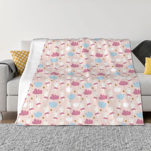 Balery Poodle In Ballet Skirts Dancing Manta de Franela con Dibujo, Lujo Ultra Suave y Cálido, Antipelusa y Resistente a las Arrugas para Cama, Sofá, Camping -80"x60"
