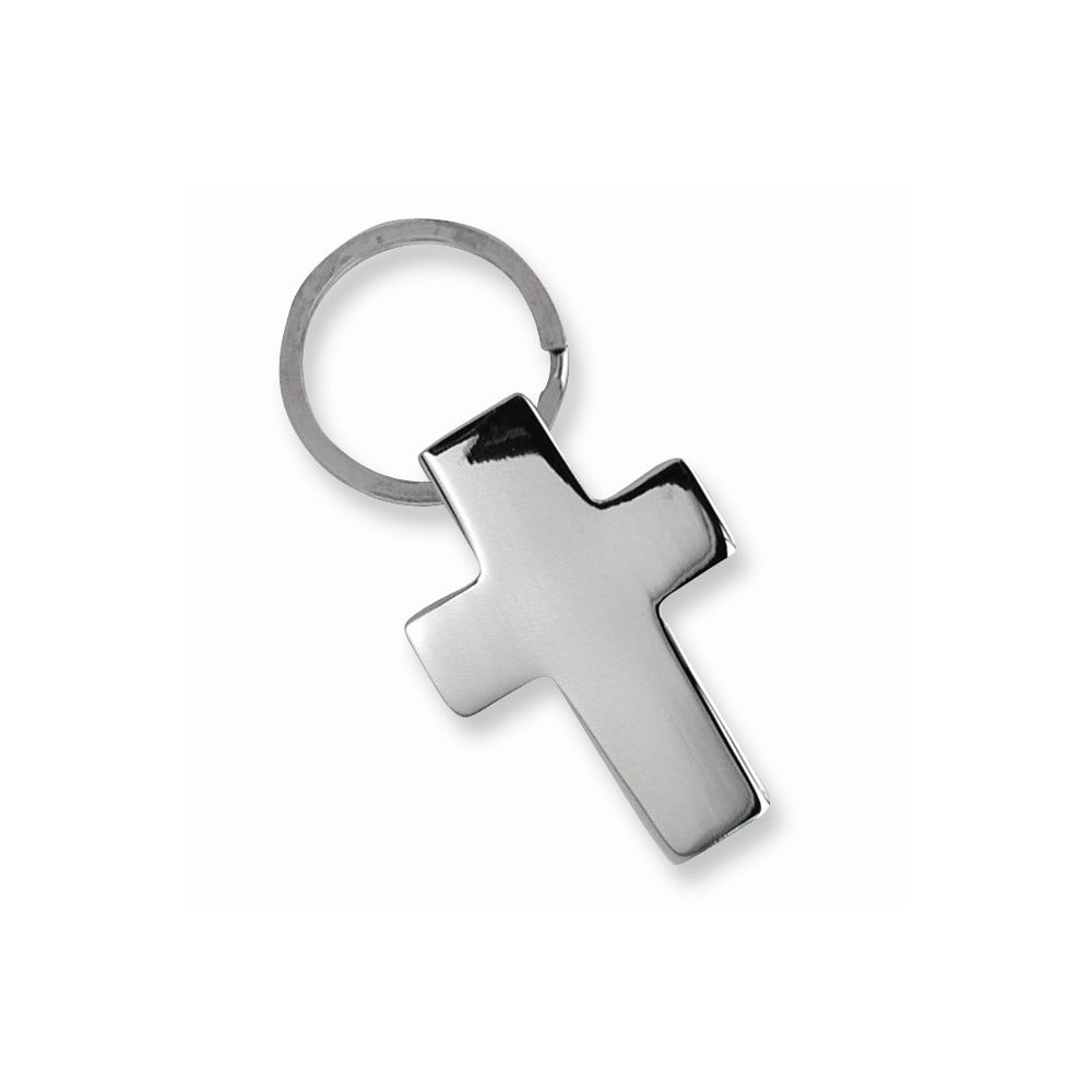 AA Jewels Nickelplated Cross Key Ring 2"