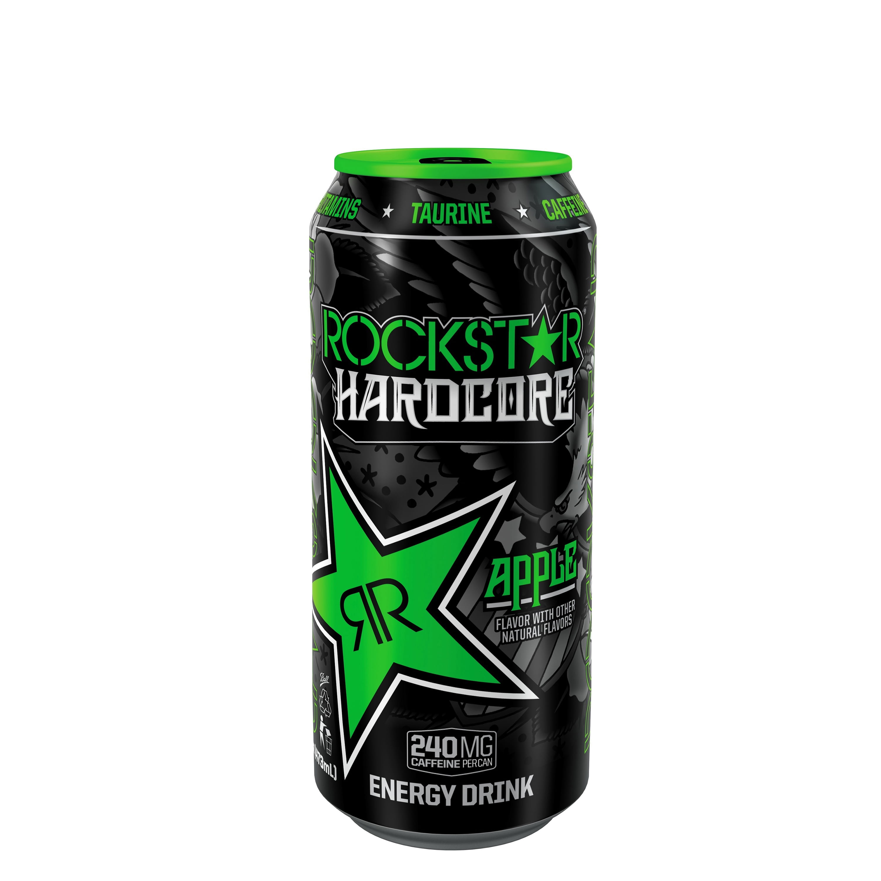 (24 Cans) Rockstar Hardcore Energy Drink, Green Apple, 16 fl oz (24 Cans) Rockstar Hardcore Energy Drink, Green Apple, 16 fl oz