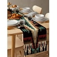 thumbnail image 6 of Boho Aztec Table Runner-Cotton Linen- 108 Inch Holiday Dresser Scarves, Southwestern Geometric Farmhouse Tribal Tablerunner for Kitchen Coffee/Dining Bedroom Living Room Dinner Scarf Décor 13x108, 6 of 9