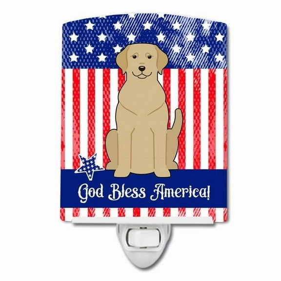 Patriotic USA Yellow Labrador Ceramic Night Light