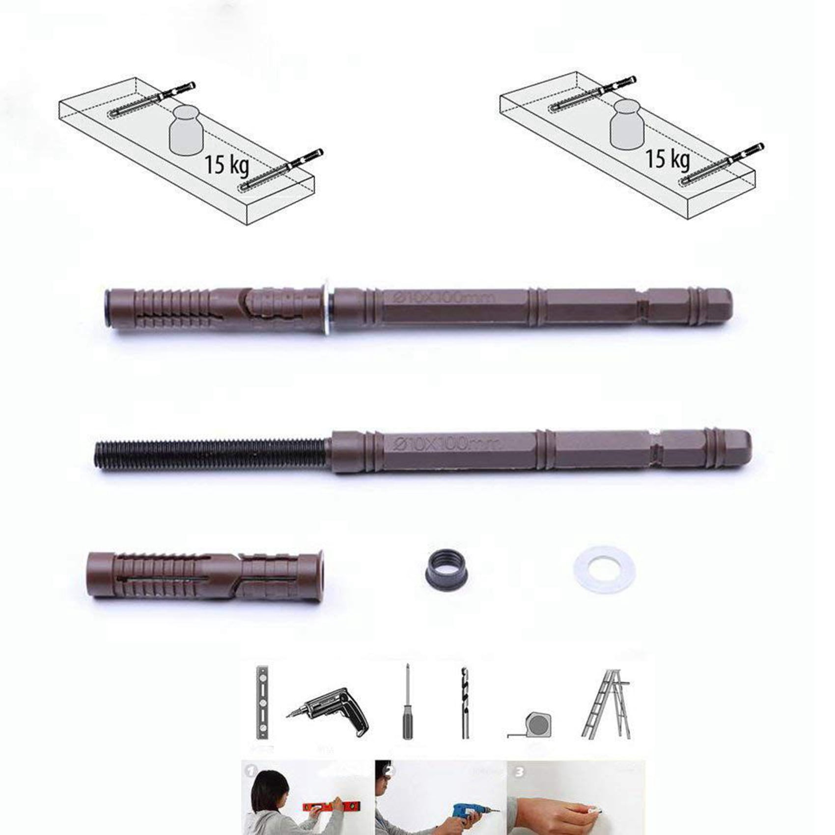 20 Pack Heavy Duty Wood Shelf Brackets DIY Adjustable Hardware Blind Supports Shelves 120 LBS