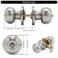 thumbnail image 5 of KCAHPAN Round Door Knobs Knobset Zinc Alloy Rotation Round Door Knobset Handle Round Shaped Entrance Lock Doorknob Easy to Use, 5 of 11