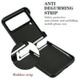 thumbnail image 3 of Allytechgroup Galaxy Flip 3 Case with Ring Holder Stand, Premium PU Leather Stylish Shockproof Anti-Scratch Portable Phone Case Cover for Samsung Galaxy Z Flip 3, Carbon Fiber, 3 of 7