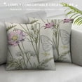 thumbnail image 3 of SHANXI Pillow Covers Green Flowers Print Decorative Throw Pillow Covers Linen Square Cushion Cover Rustic Decor for Picnic Party Wedding Living Room 12x12in, 3 of 5