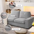 thumbnail image 2 of Harkawon 89'' Modern Loveseat Sofa for Living Room, Modern Chenille Couch  with Solid Wood Frame for Small Space,Removable Sofa Cushion,Easy to Install,Light Grey, 2 of 6
