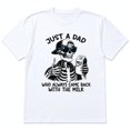 thumbnail image 2 of Women's Casual Graphic T-Shirt, Crew Neck Short Sleeve Funny Skeleton Milk Print Top, 2 of 6