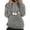 Grey, variant on Women's Pet Pouch Hoodies with Cat Bag Plush Pet Carrier Sweatshirt with Cute Puppy Pocket Drawstring Casual Winter Pullover Top L