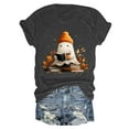 thumbnail image 5 of enyan Halloween Shirts Woman Funny Ghost Pumpkin Graphic Printed Shirts Halloween Short Sleeve Graphic Tees Fall T-Shirts Tops Grey,M, 5 of 5