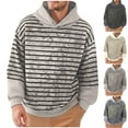 thumbnail image 5 of Chiccall Men's Fleece Hoodies Oversized Thickened Striped Gradient Stylish Hooded Sweatshirts, 5 of 5
