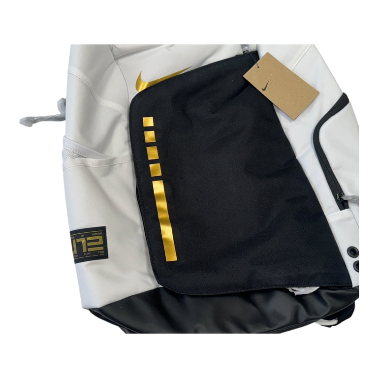 Nike Hoops Elite Basketball Backpack, White Gold, 32L, Air Cushion