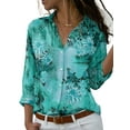 thumbnail image 1 of DYMADE Floral Print Shirts Long Sleeve Button Tops Casual Office Women Formal Blouse, 1 of 4