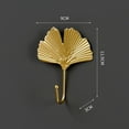 thumbnail image 2 of Decorative Leaves Iron Hook Plant Modern Key Holder Wall Mounted Gold Single Prong Coat Hanger for Hallways,Living Room,Bathroom and Kitchen, 2 of 7