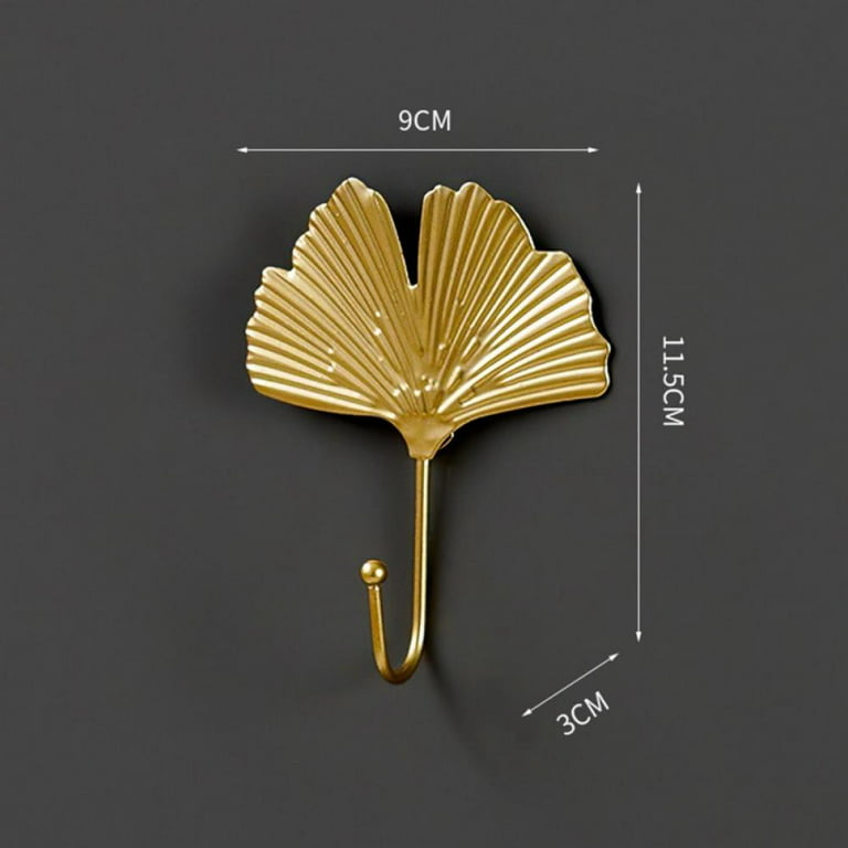 Luxury Decorative Wall Hook Heavy Duty Wall Coat Key Hooks Gold Leaf Shaped  Mounted Hooks Hanging Coat Bag Scarves