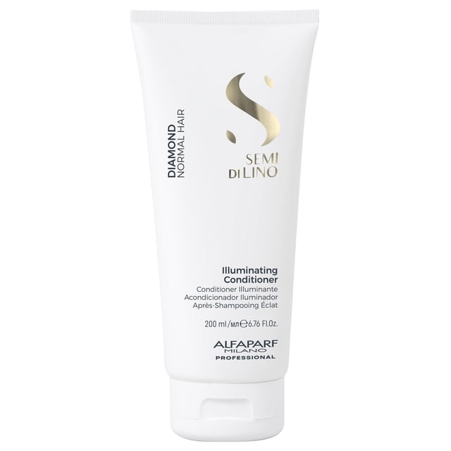 Alfaparf Milano Semi Di Lino Diamond Shine Illuminating Conditioner - Sulfate Free - For Normal Hair - Safe on Color Treated Hair - Paraben and Paraffin Free -Professional Salon Quality - 6.76 fl oz