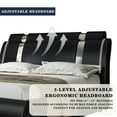 thumbnail image 3 of Allewie Queen Size Deluxe Upholstered Modern Platfrom Bed with Iron Pieces Decor and Adjustable Headboard and Solid Wooden Slats Support,Black, 3 of 7