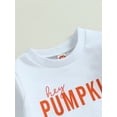 thumbnail image 5 of Lamuusaa Kid Girls Pants Set, Letters Print Sweatshirt with Pumpkin Print Flare Pants Halloween Clothes, 5 of 8