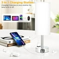 thumbnail image 3 of White Touch Nightstand Lamps Set - 3 Way Dimmable Bedside Table Lamps for Bedroom with USB C and A Ports, Small Lamps with AC Outlet for Girls Dorm Nursery, Silver Base, 3 of 14