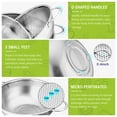 thumbnail image 7 of GPED Stainless Steel Colander Set of 3 (1/3/5 Quart) – Micro Perforated Metal Colander Strainer with Handles for Kitchen Draining/Rinsing/Washing, Heavy-Duty & Dishwasher Safe, 7 of 7