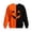 Yellow, variant on Hsovts Men Relaxed Fit Long Sleeve Sweatshirt, Halloween Split Color Pumpkin Face Graphic Crew Neck Pullover Top Yellow 4xL