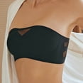 thumbnail image 5 of Women Strapless Mesh Bandeau Bra, Solid Lightweight Tube Top, Comfort Breathable Daily Underwear Black-AA S(S), 5 of 6