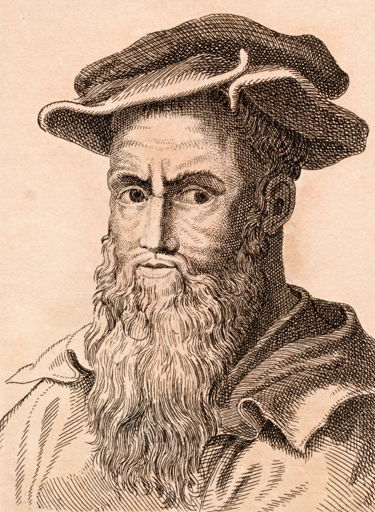 Baccio Bandinelli 1488 -1560 Italian Sculptor And Painter From 75 Portraits Of Celebrated Painters From Authentic Originals Etched By James Girtin Published London 1817 Canvas Art - Ken Welsh Design