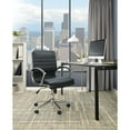 thumbnail image 2 of Office Star Products Mid Back Manager's Faux Leather Chair in Black with Chrome Base, 2 of 5