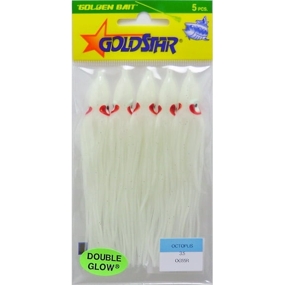 Silver Horde 10808055 Squid Octopus 3.5 4 5/pkg. Solid Glow, Multi