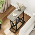 thumbnail image 5 of Narrow Side Table for Small Spaces, Slim Thin End Table with Storage Holder, Skinny Grey Magazine Table Rectangular Nightstand for Couch, Living Room, Bedroom & Office, 5 of 9