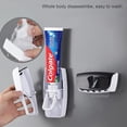 thumbnail image 3 of Automatic Toothbrush Dispenser Wall Mount Toothpaste Squeezer and Toothbrush Holder Set for Kids Family Bathroom Use (Black), 3 of 5