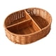 thumbnail image 5 of Cesta para servir alimentos, cesta de pan de ratán de imitación, soporte para llaves, plato, cesta dividida, organizador para estante, comedor, mesa, Oval Soledad cesta de almacenamiento, 5 of 10