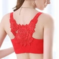 thumbnail image 5 of Bigersell Full-Coverage Underwire Bra Women Fashion Front Closure Rose Backless Wire Free Push Up Hollow Out Bra Underwear Big & Tall Size Everyday Bra, Style 4813, Red 38B, 5 of 6