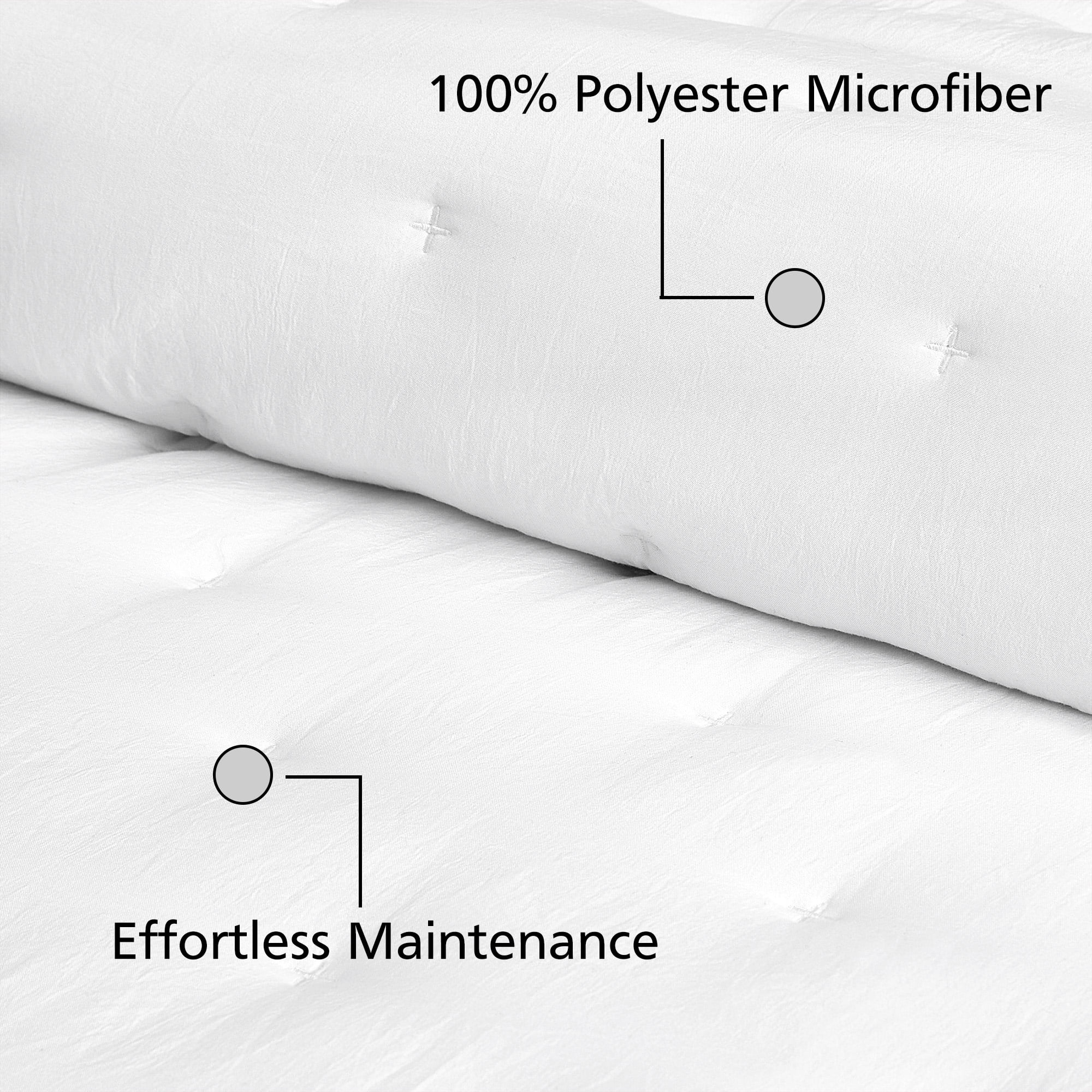 Mainstays King Comforter Set, All-Season, 3-Piece, White
