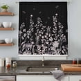 thumbnail image 5 of Black Botanical Sheer Curtains 63 Inches Long, Dragonfly Flower Leaf Retro Style Light Filering Curtains, Breathable Simi Curtain Privacy Drapes for Living Room Bedroom Lightweight Window Treatment, 5 of 9