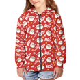 thumbnail image 4 of chaqlin Christmas Hoodies for Girls 8-10 Santa Claus Zip Up Hooded Sweatshirts Kids Long Sleeve Hoodie Jacket Xmas Coat with Pockets, 4 of 7