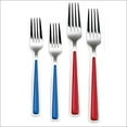 thumbnail image 4 of Fiesta 20-Piece Merengue Flatware Silverware Set, Service for 4, Stainless Steel/ABS, Includes Forks/Knives/Spoons, Multi, 4 of 6