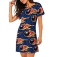 thumbnail image 2 of Hirioo Bowling Ball And Flame for Women’s Nightdress Comfortable Short Sleeve Nightwear Casual Sleep Dress, 2 of 6