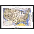 thumbnail image 5 of Art.com Wildlife And Game Map Of The United States Art Print by Ira Moss, Black Frame Wall Art, 23" x 17", 5 of 5