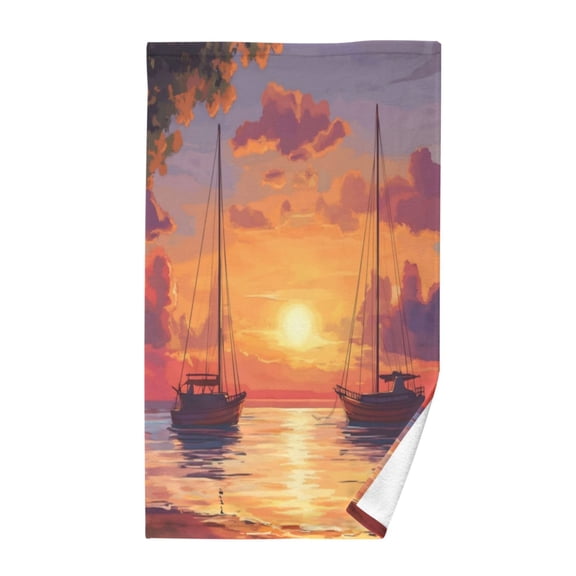 Pure Cotton Face Towel 16x28 Inches Hand Towel Bath Towel Hand Bath Towels Soft Good Water Absorption for Washing Face Wiping Face Setting Sun