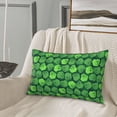 thumbnail image 5 of Gukieu green Skull Print Plush Pillow Cover, Hidden Zipper Pillow Protector without Pillow Core, Suitable for Bedroom, Office, Car Decoration-14"x20", 5 of 6