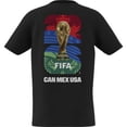 thumbnail image 1 of Camiseta Adidas con estampado oficial de la Copa Mundial 26 de la Copa Mundial 26 para niños, negra,, 1 of 6