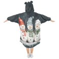 thumbnail image 2 of FORMRS Wearable Blanket Hoodie with Sleeves for Kids Cozy Flannel Sweatshirt, Green Snowmen, 2 of 7
