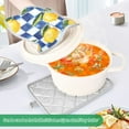 thumbnail image 3 of Yayeee Pot Holders Kitchen Heat Resistant with Pocket 7"x9.8" Cotton Oven Cooking Hot Pads, Lemon Checkered, 3 of 7