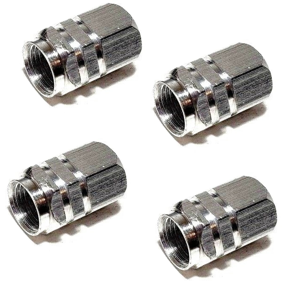 4x Silver Chrome Tire Air Valve Stem Dust Caps For Car Truck ATV
